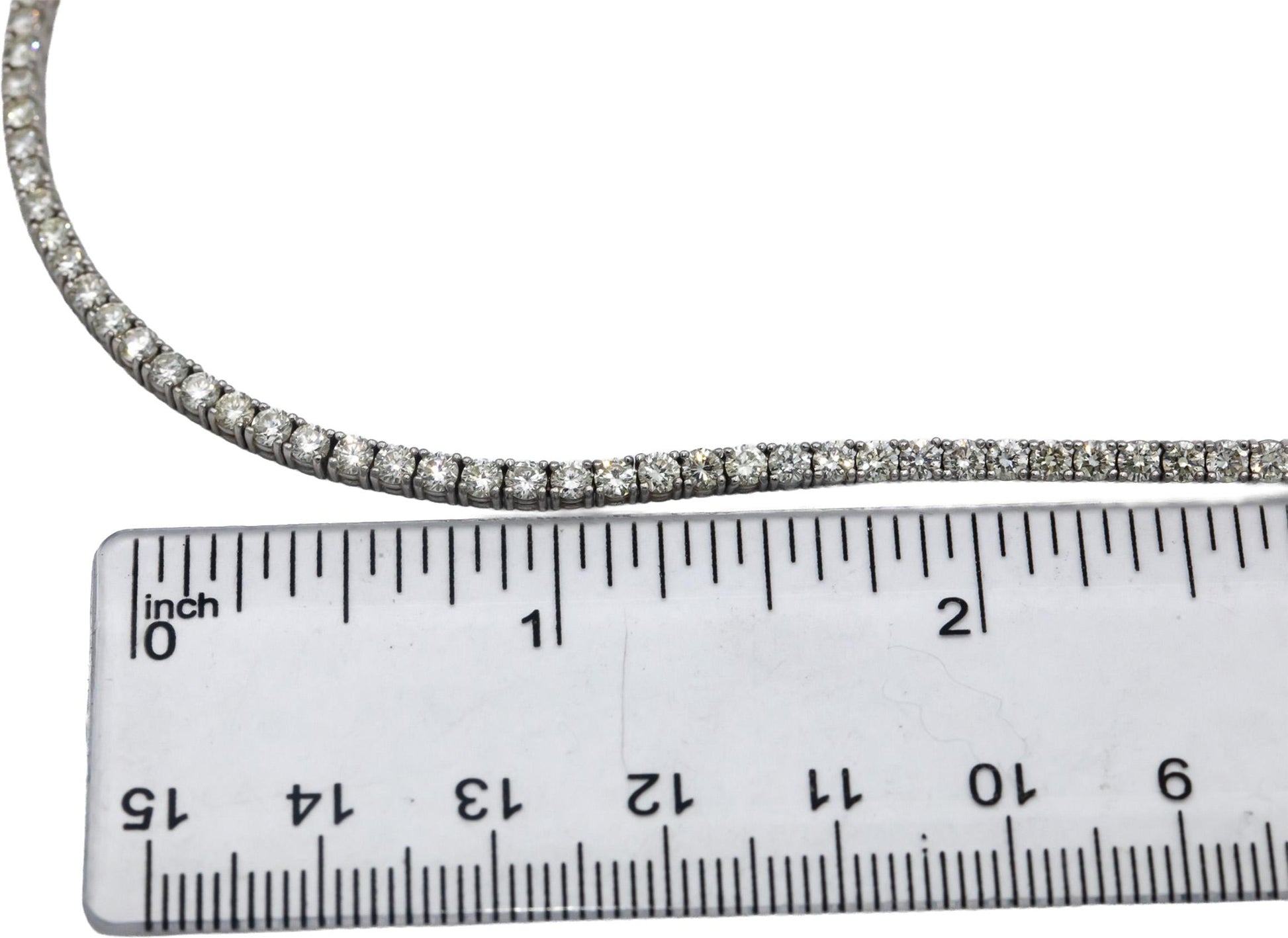 14k White Gold VS Round Diamond Tennis Necklace 5.86CT