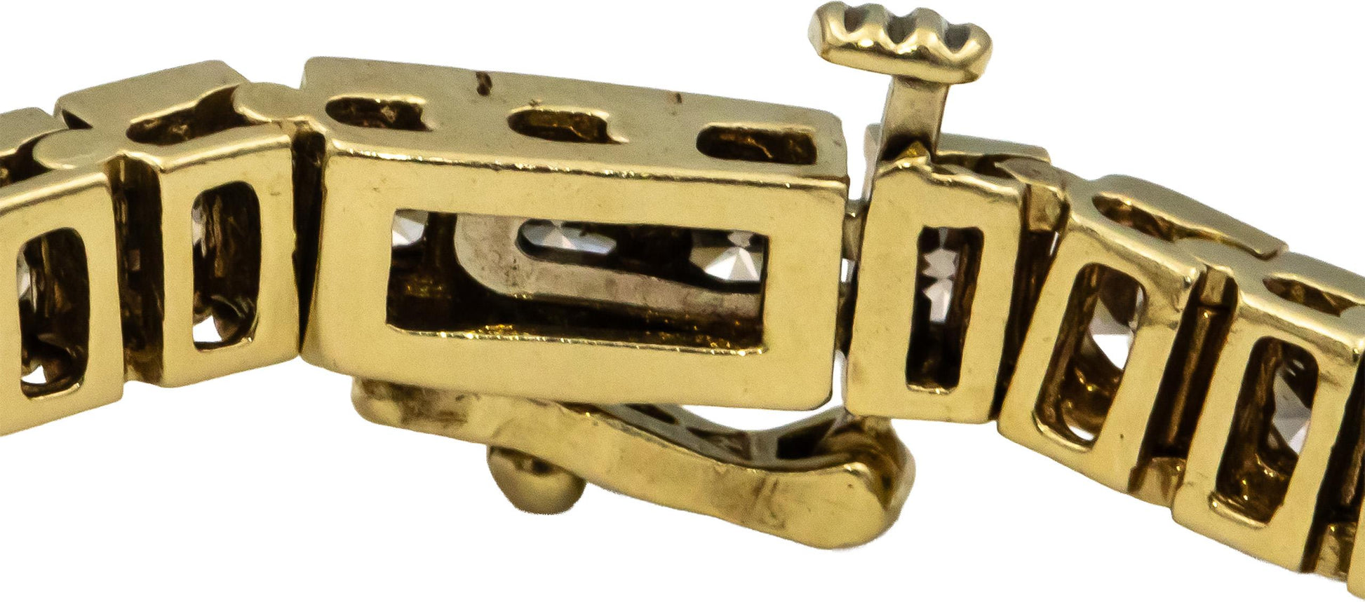 14k Yellow Gold Round Channel Set Diamond Tennis Bracelet 7.50CT