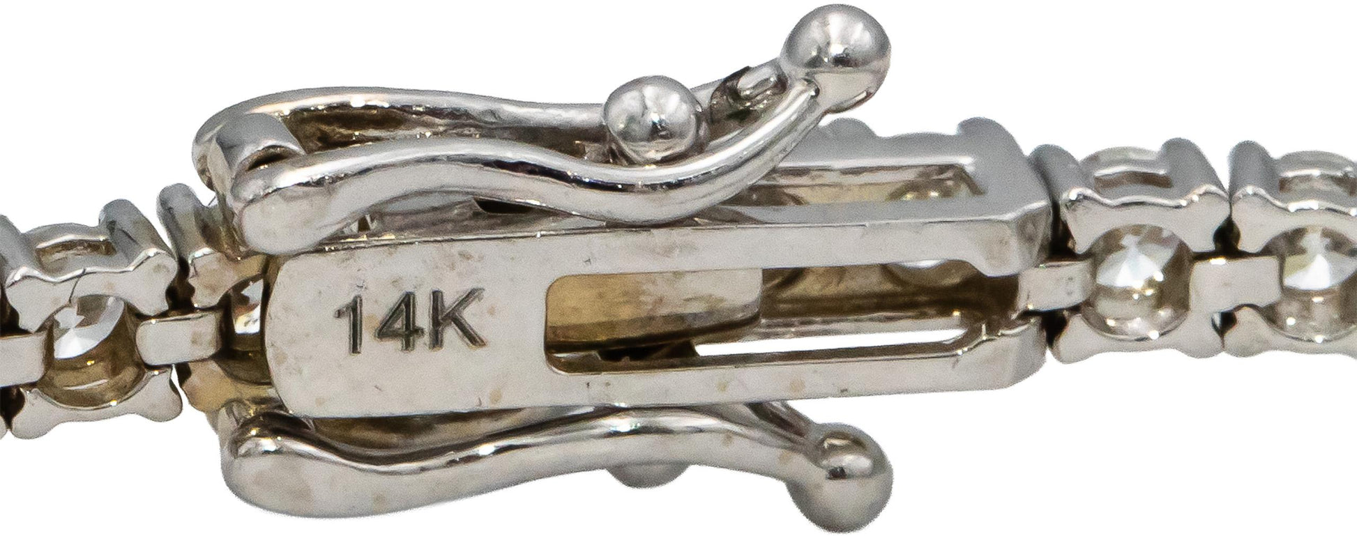 14k White Gold Round Diamond Tennis Bracelet 3.45CT