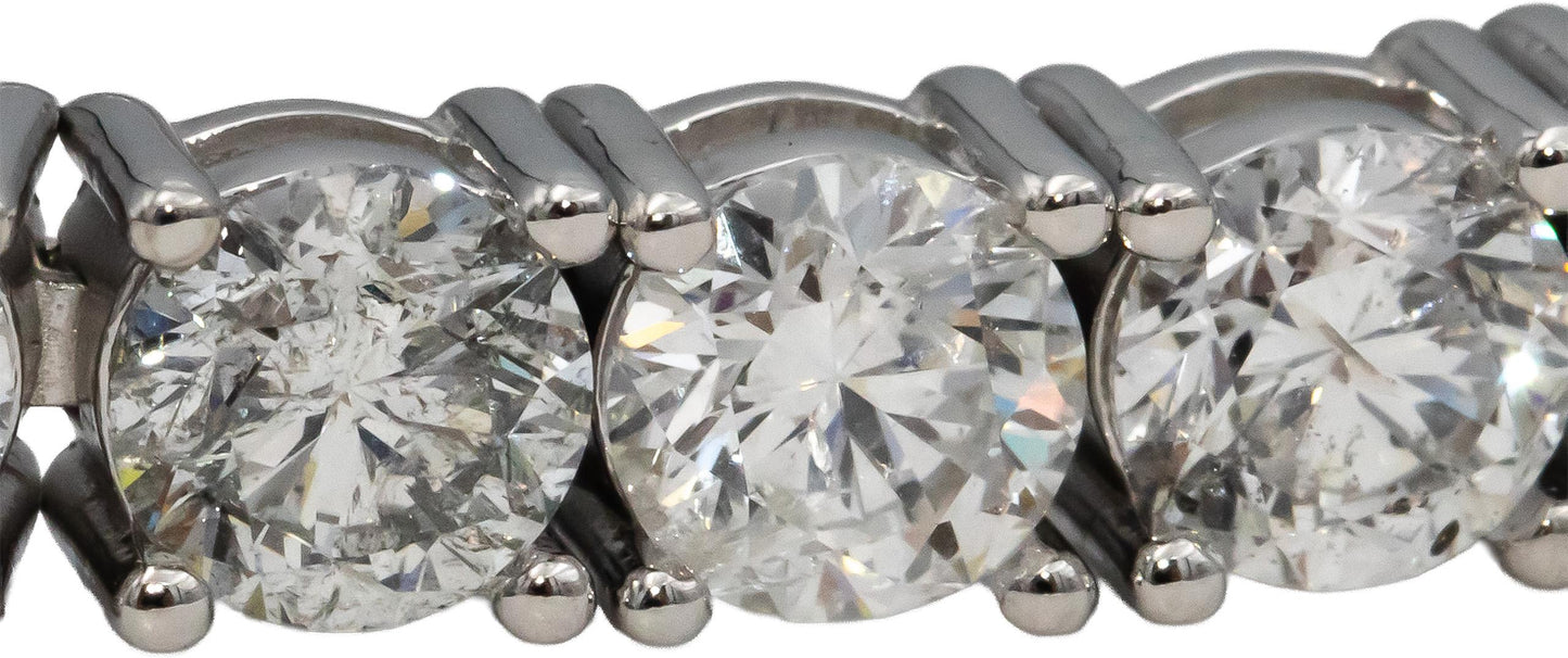 14k White Gold Round Diamond Tennis Bracelet 22.02CT