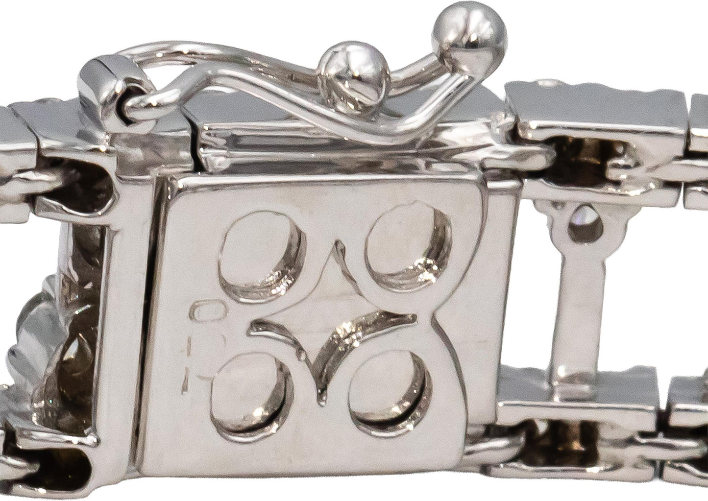 18k White Gold VS Round Diamond Fancy Link Bracelet 5.60CT