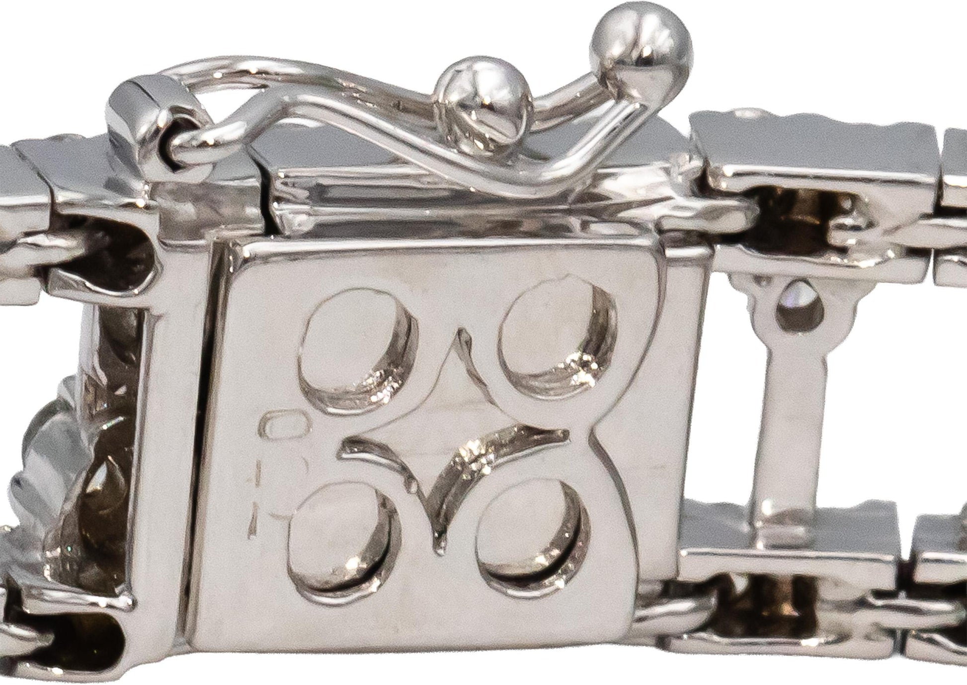 18k White Gold VS Round Diamond Fancy Link Bracelet 5.60CT
