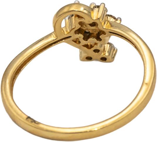 18k Yellow Gold VS Round Diamond Cluster Flower Ring 0.28CT Size 6
