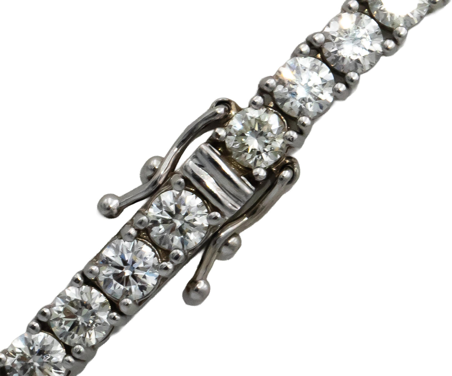 14k White Gold VS Round Diamond Tennis Necklace 25.03CT