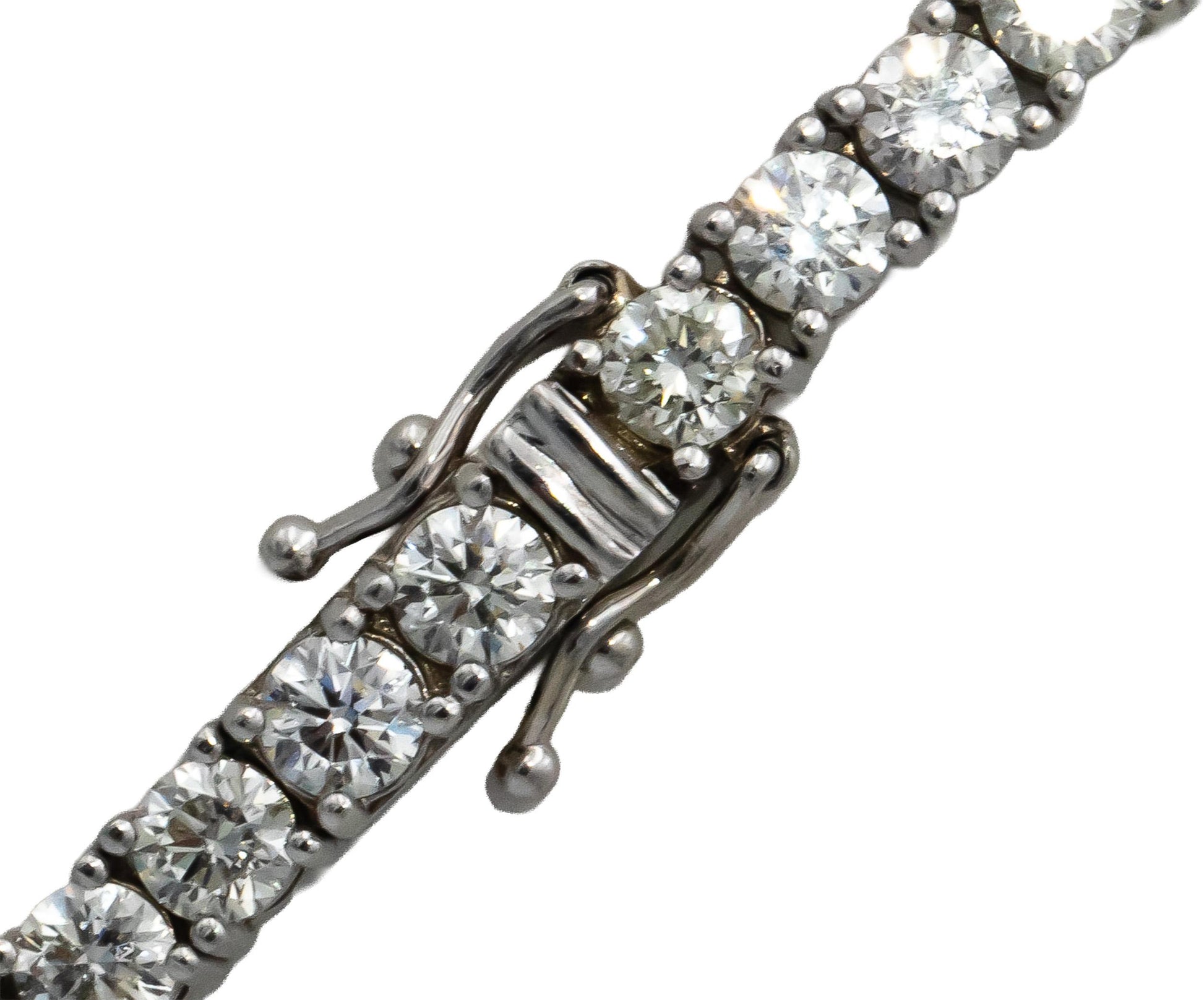 14k White Gold VS Round Diamond Tennis Necklace 25.03CT