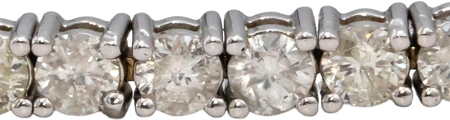 14k White Gold Round Diamond Tennis Bracelet 5.49CT