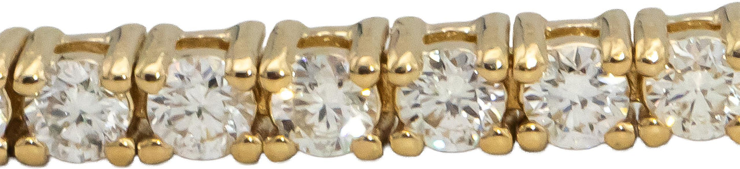 14k Yellow Gold VS Round Diamond Tennis Bracelet 2.25CT