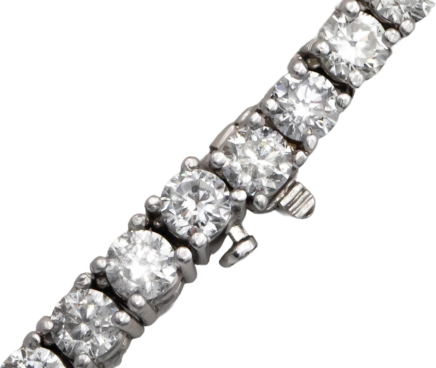 14k White Gold Round Diamond Tennis Necklace 52.95CT