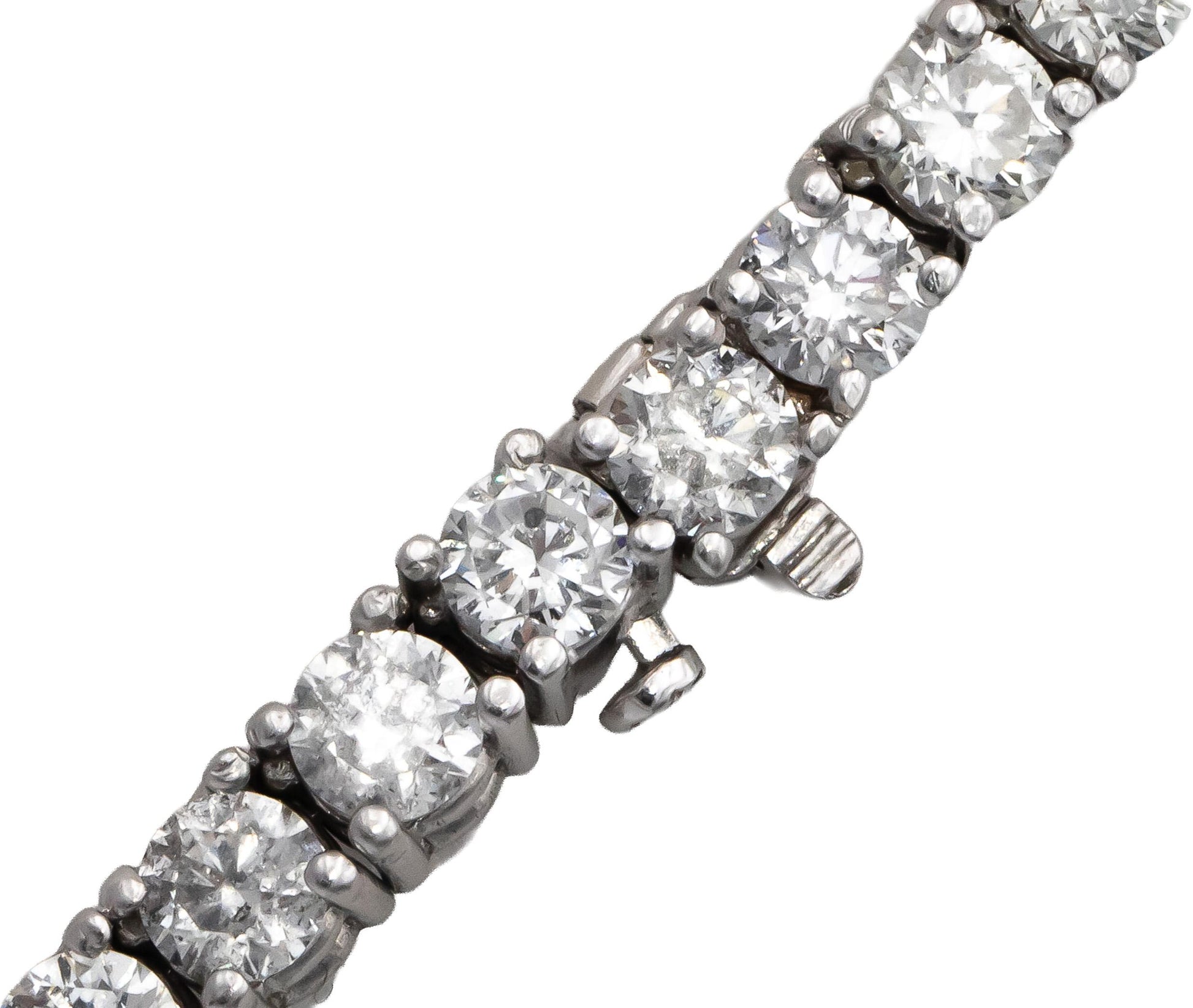 14k White Gold Round Diamond Tennis Necklace 52.95CT