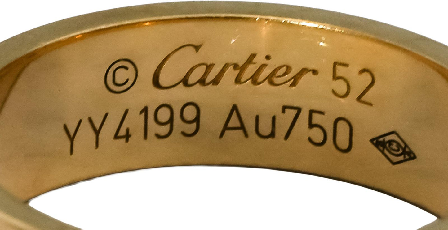 CARTIER 18k Yellow Gold Love Screw Motif 5.5mm Wide Ring Euro Size 52 Size 6