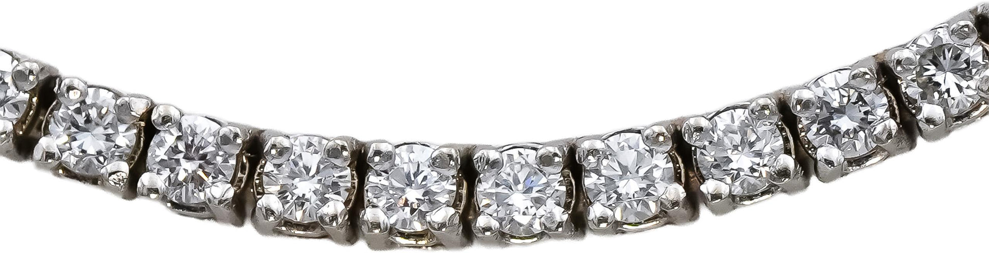 14k White Gold Round Diamond Tennis Necklace 4.53CT