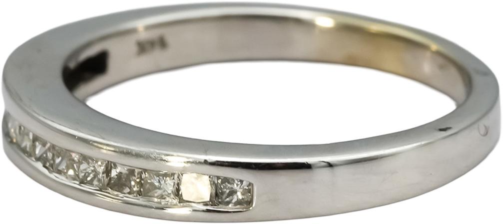 14k White Gold Jewelry Princess Cut Band Ring 0.45CT Size 7