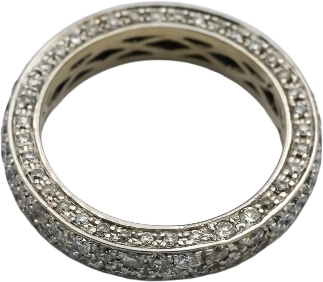14k White Gold Round Diamond Eternity Band Ring 1.0CT Size 4
