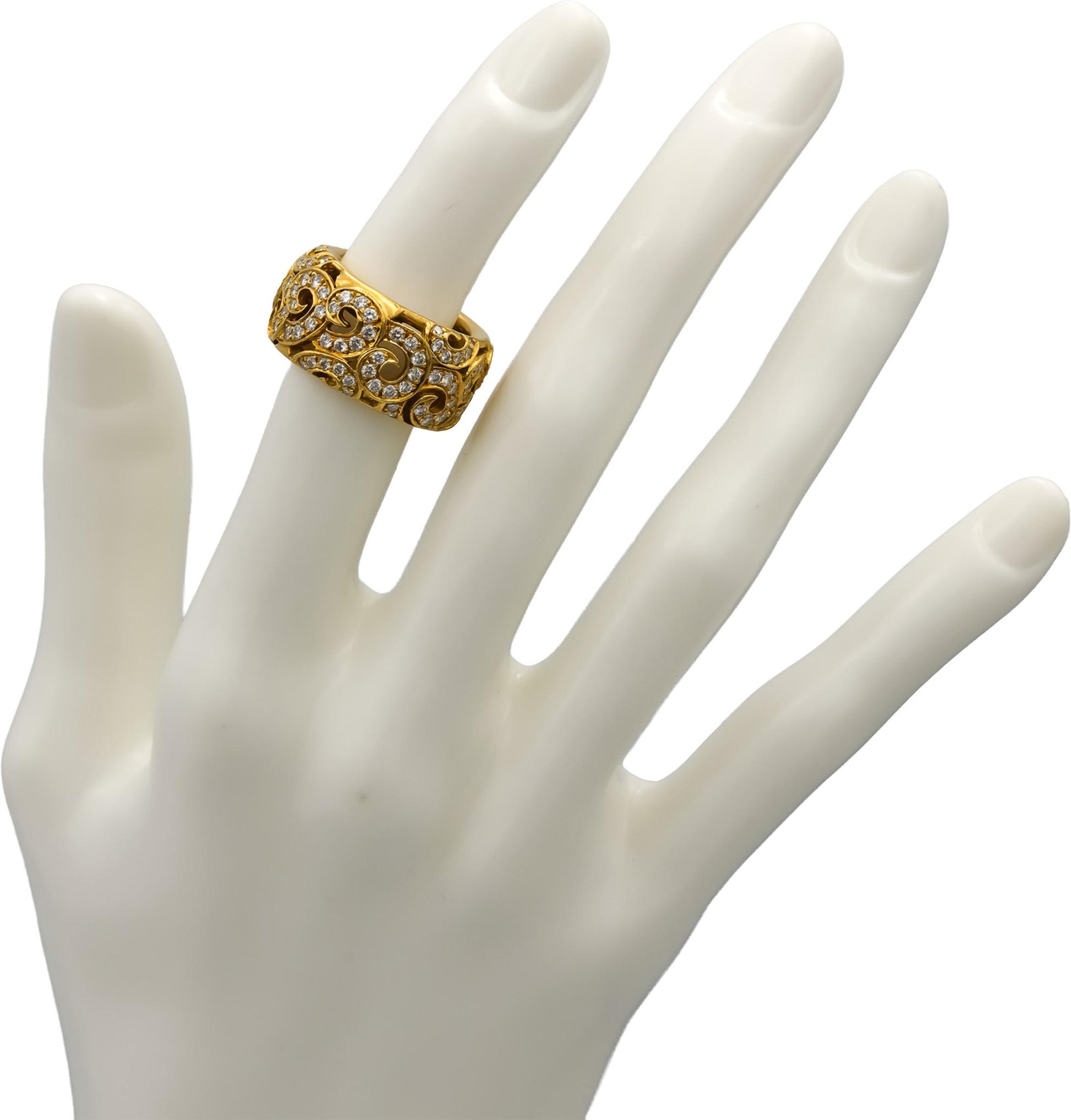 JEAN VITAU 18k Yellow Gold VS Round Diamond Wide Eternity Ring 2.0CT Size 5