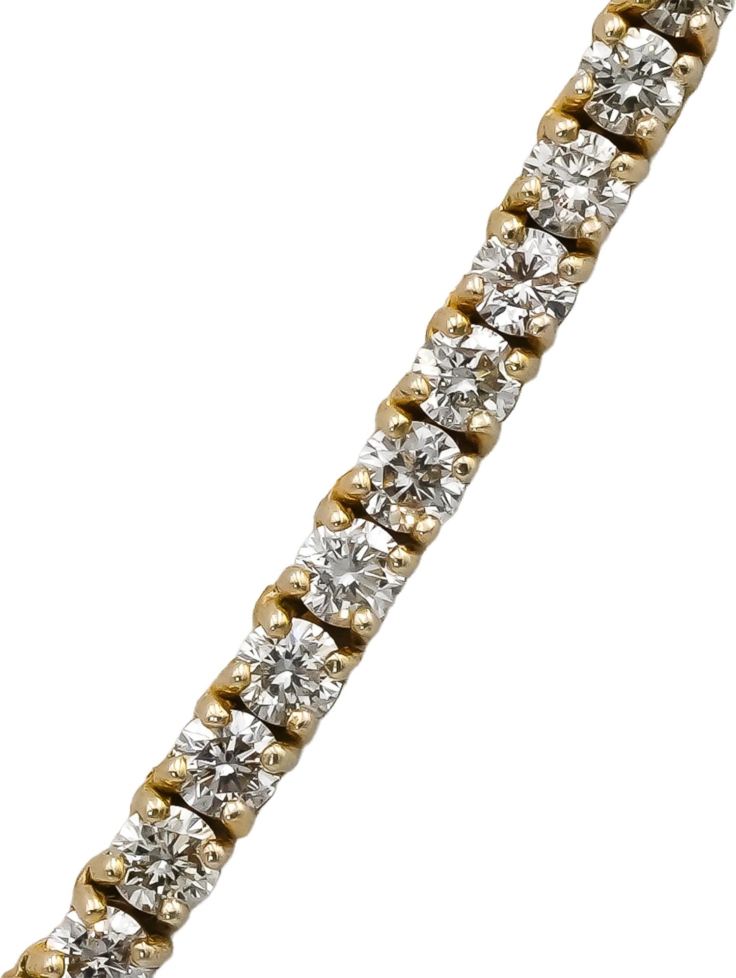 10k Yellow Gold VS Round Diamond Tennis Necklace 11.01CT