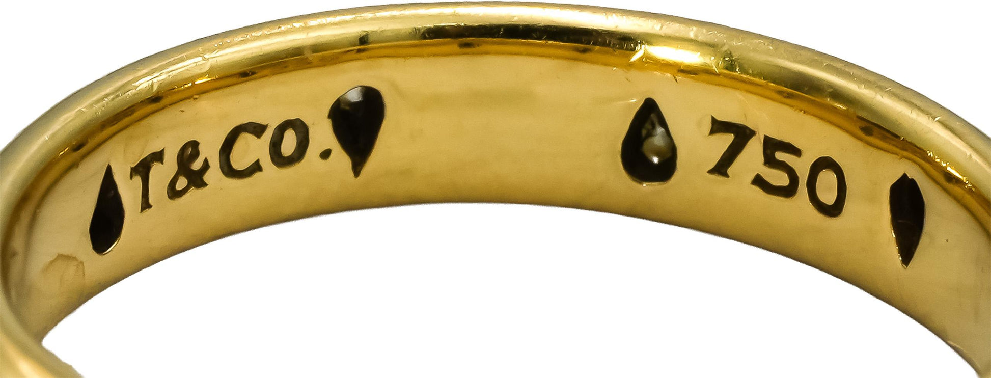 TIFFANY & CO. 18k Gold Platinum VS Diamond Etoile Band Ring 0.30CT Size 7.25