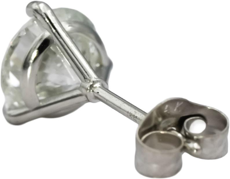 14k White Gold Round Diamond Martini Style Stud Earrings 2.03CT