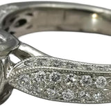 Platinum VS Round Diamond Engagement Ring 2.37CT w/ 2.02CT Center Size 6.25