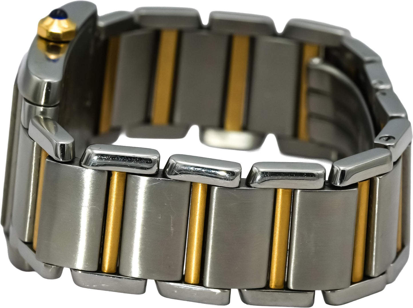 CARTIER Stainless Steel & 18k Gold Tank Françoise Small Model Quartz Watch 2384