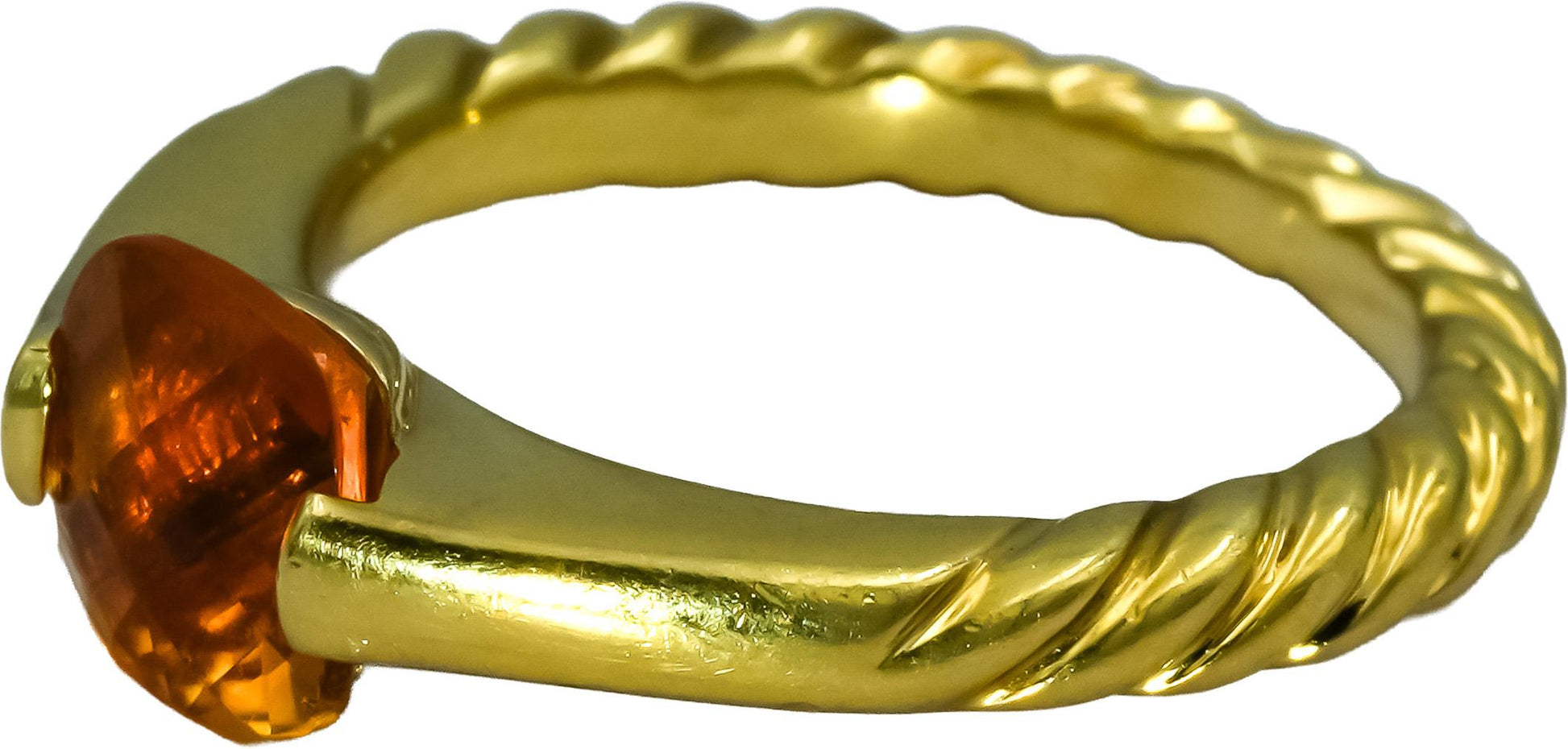DAVID YURMAN 18k Yellow Gold Cushion Cut Citrine Cocktail Ring Size 6