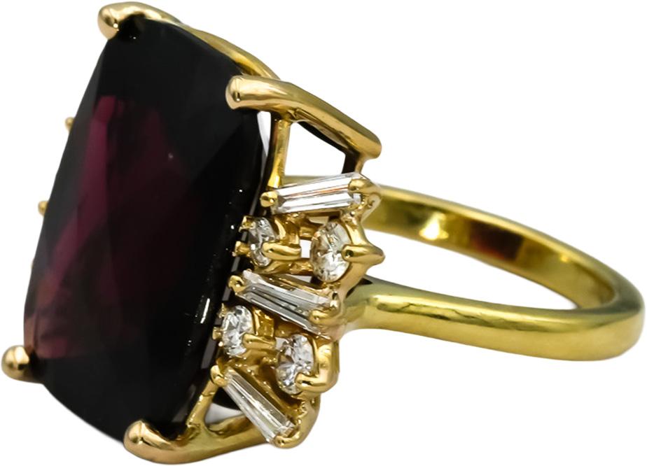 18k Yellow Gold VS Diamond and Garnet Cocktail Ring 16.50CT Size 6.75