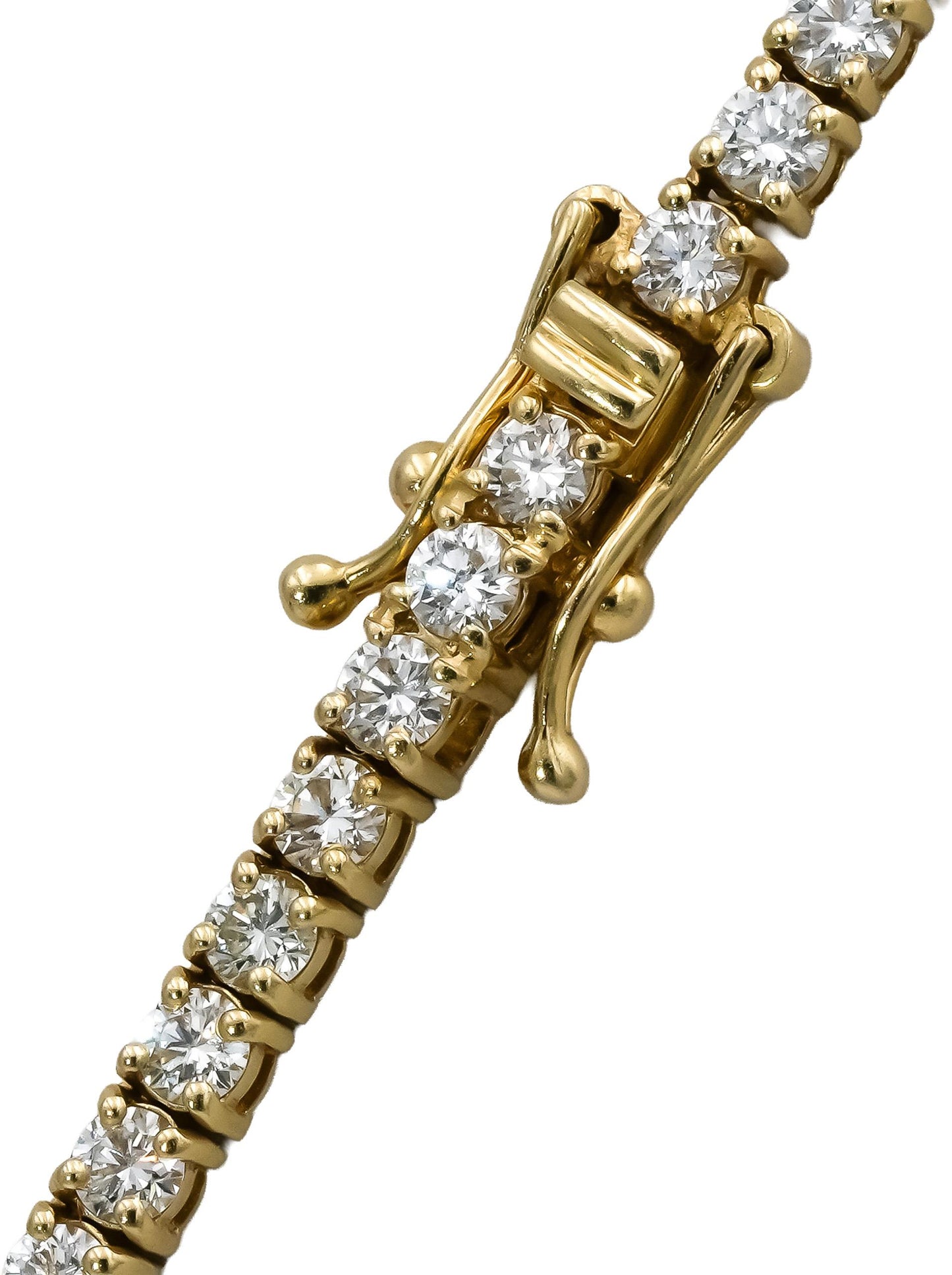 14k Yellow Gold VS Round Diamond Tennis Necklace 9.0CT