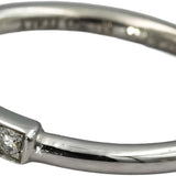 TIFFANY & CO. 18k White Gold Diamond T Band Ring 0.18CT Size 5.5 w/ Pouch