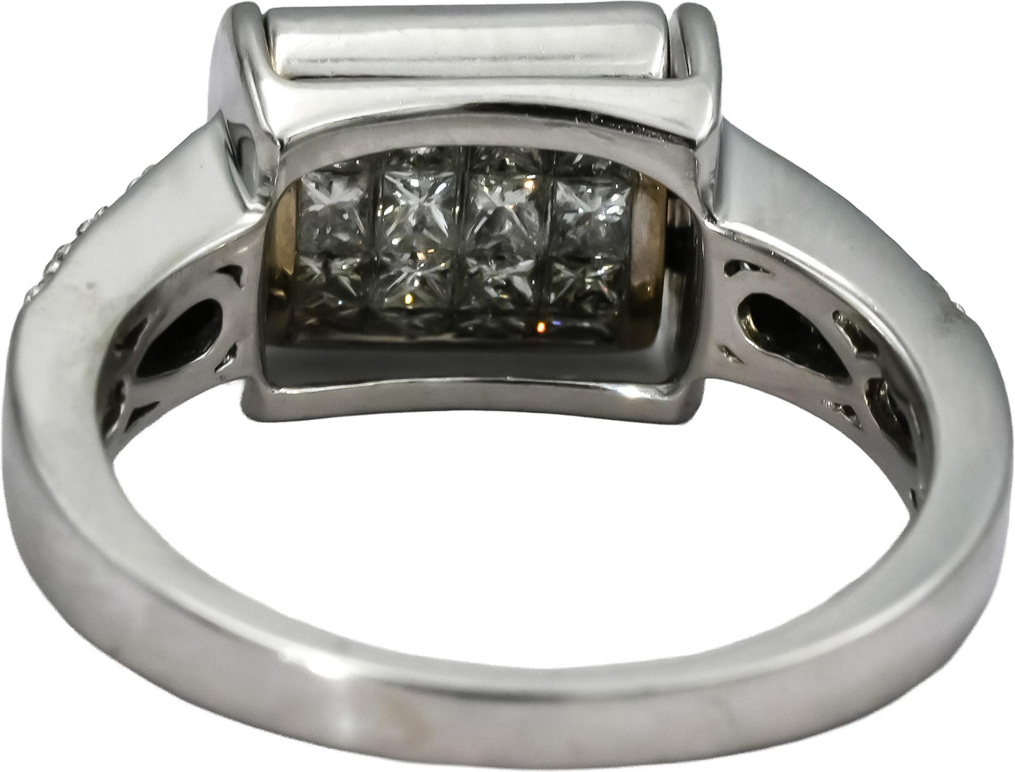 14k White Gold VS Diamond and Sapphire Reversible Ring 1.0CT Size 6