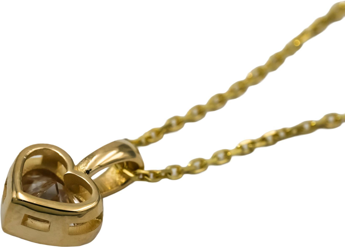 14k Yellow Gold VS Heart Cut Diamond Solitaire Pendant Necklace 1.0CT