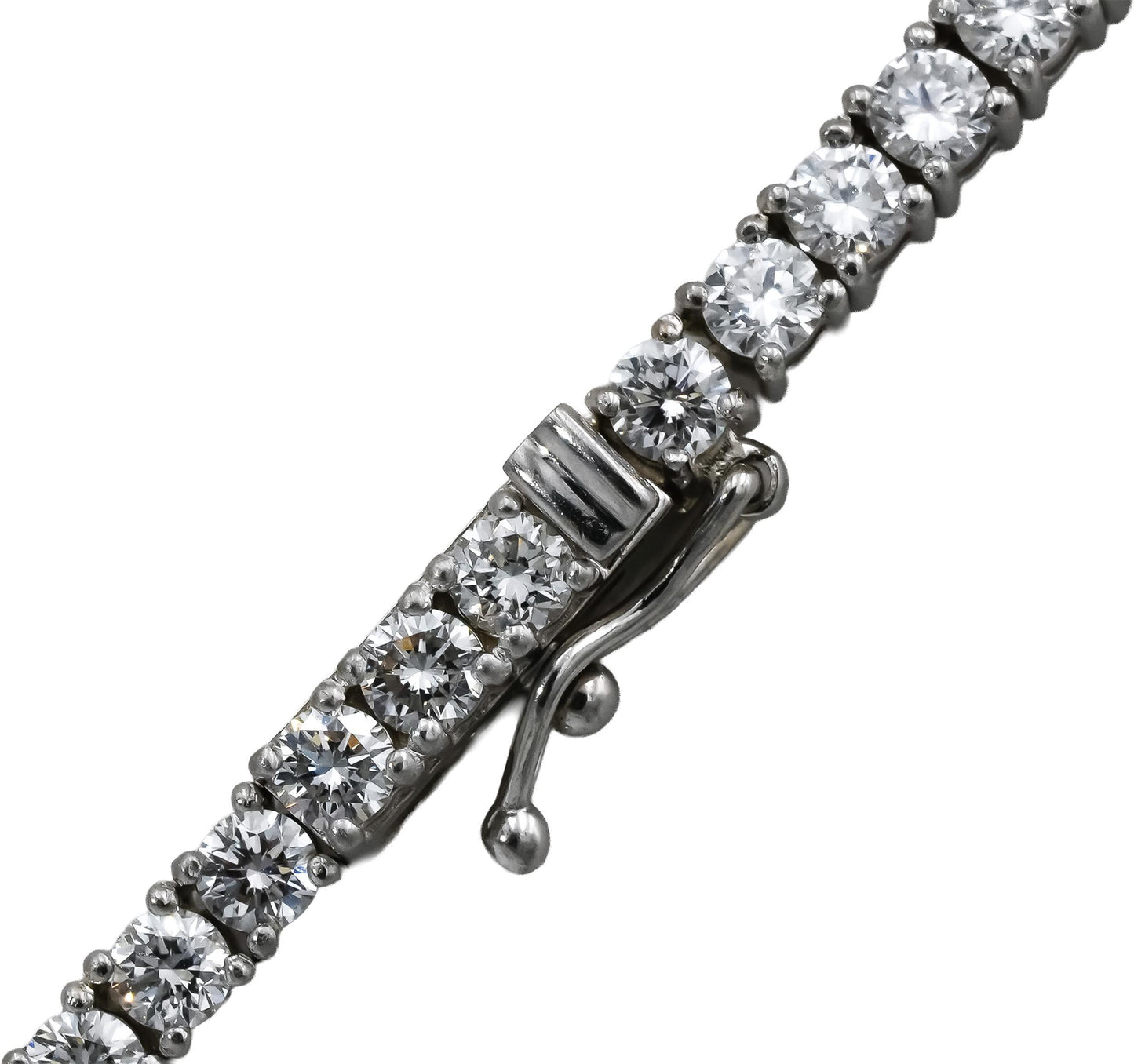 14k White Gold VS Round Lab-Grown Diamond Tennis Necklace 10.83CT