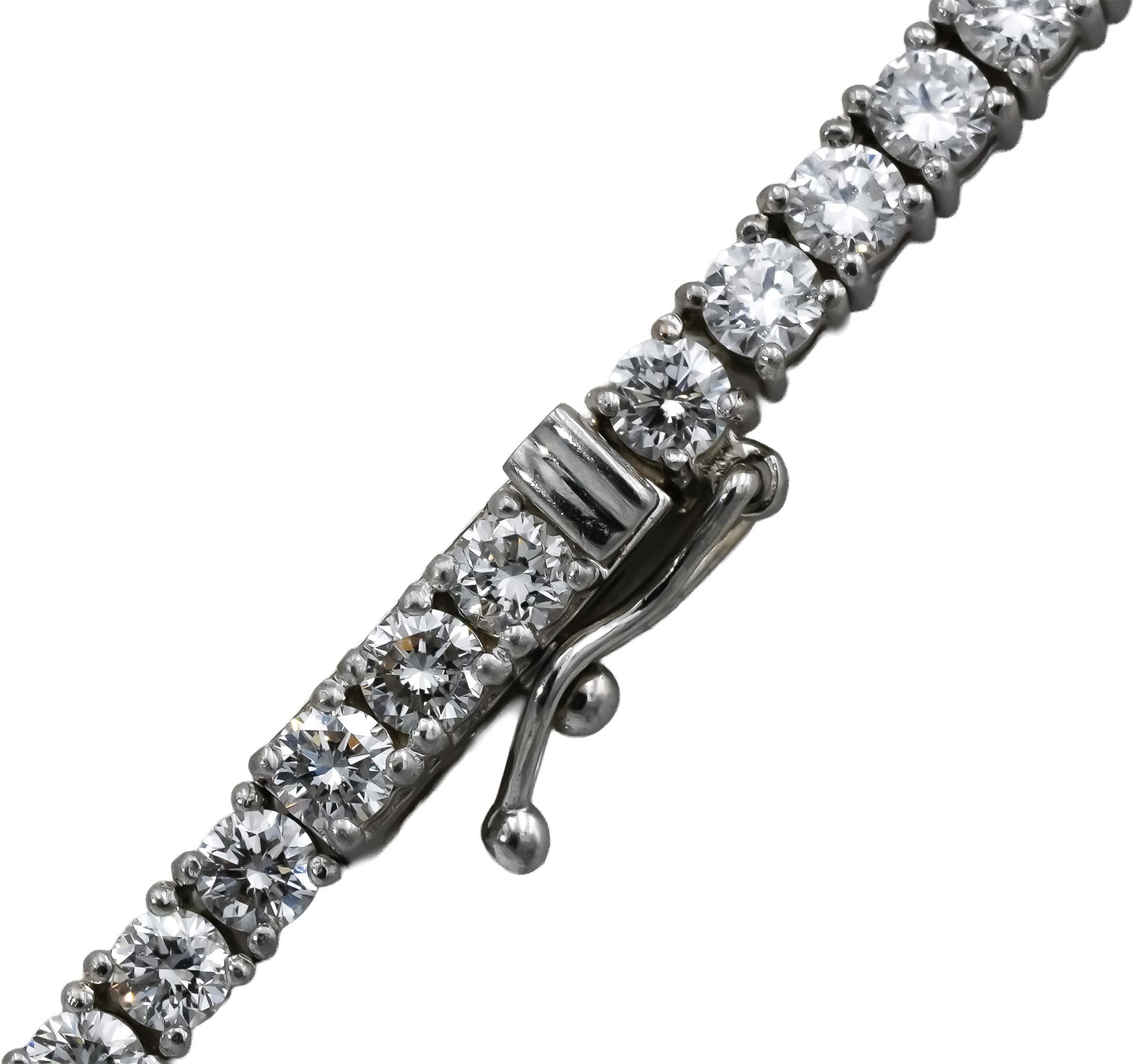 14k White Gold VS Round Lab-Grown Diamond Tennis Necklace 10.83CT