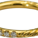 DAVID YURMAN 18k Yellow Gold VS Diamond Cable Collection Stack Ring .31CT Size 6