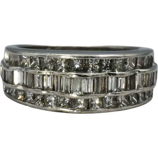Platinum VS Princess and Baguette Diamond Ring 2.0CT Size 5.25