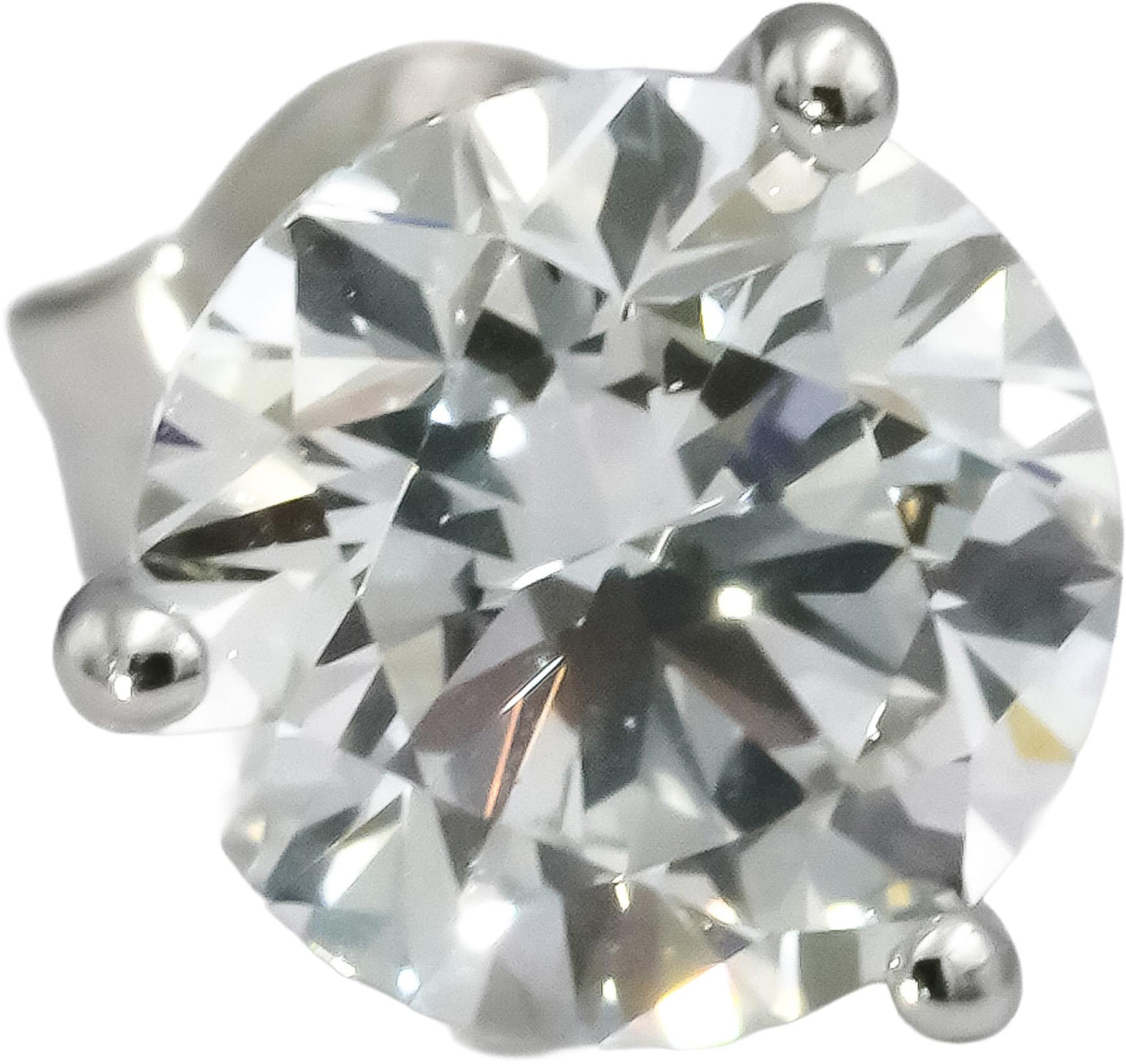 14k White Gold Round Lab-Grown Diamond Martini Setting Stud Earrings 2.01CT