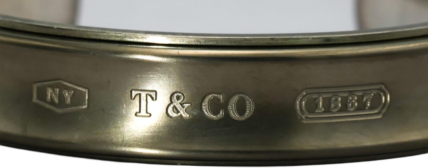 TIFFANY & CO. Sterling Silver Titanium 1837 Narrow Cuff Bracelet