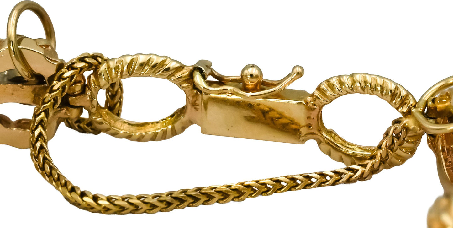 14k Yellow Gold VS Round Diamond Rope Link Bracelet 2.0CT
