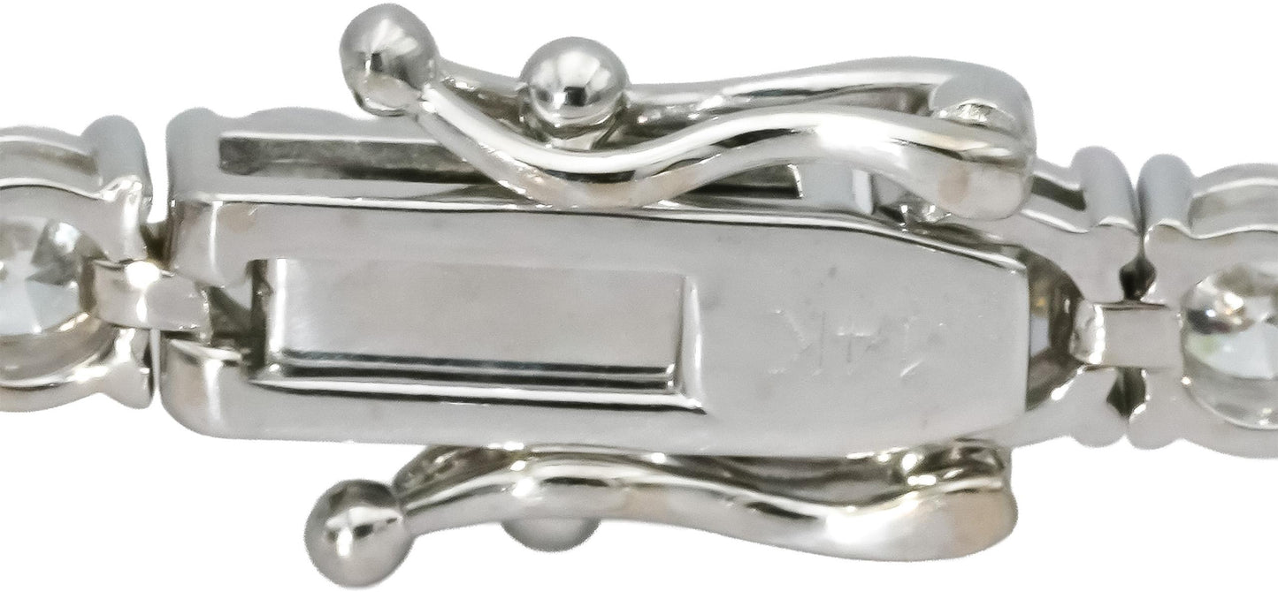 14k White Gold VS Round Diamond Tennis Bracelet 7.82CT