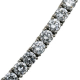 14k White Gold VS Round Lab-Grown Diamond Tennis Necklace 27.15CT