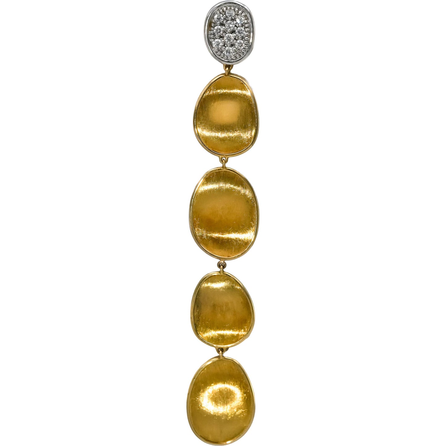 MARCO BICEGO 18k Yellow White Gold Lunaria Drop Dangle Earrings w/ Diamonds