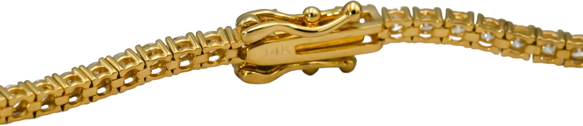 14k Yellow Gold VS Round Diamond Tennis Bracelet 2.67CT