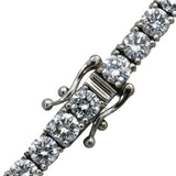 14k White Gold VVS-VS/D-F Round Lab-Grown Diamond Tennis Necklace 24.86CT