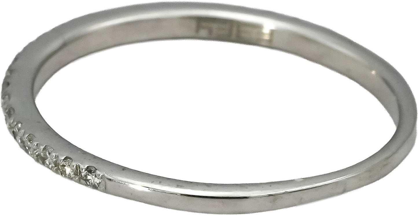 EFFY 18k White Gold VS Round Diamond Stacking Band Ring 0.20CT Size 6