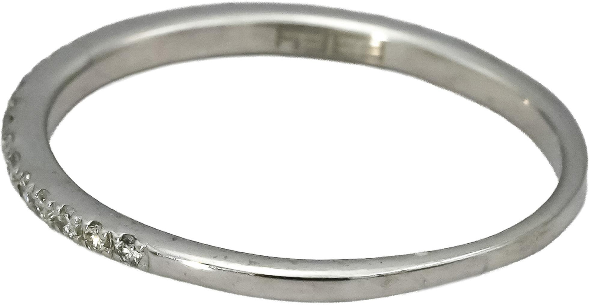 EFFY 18k White Gold VS Round Diamond Stacking Band Ring 0.20CT Size 6