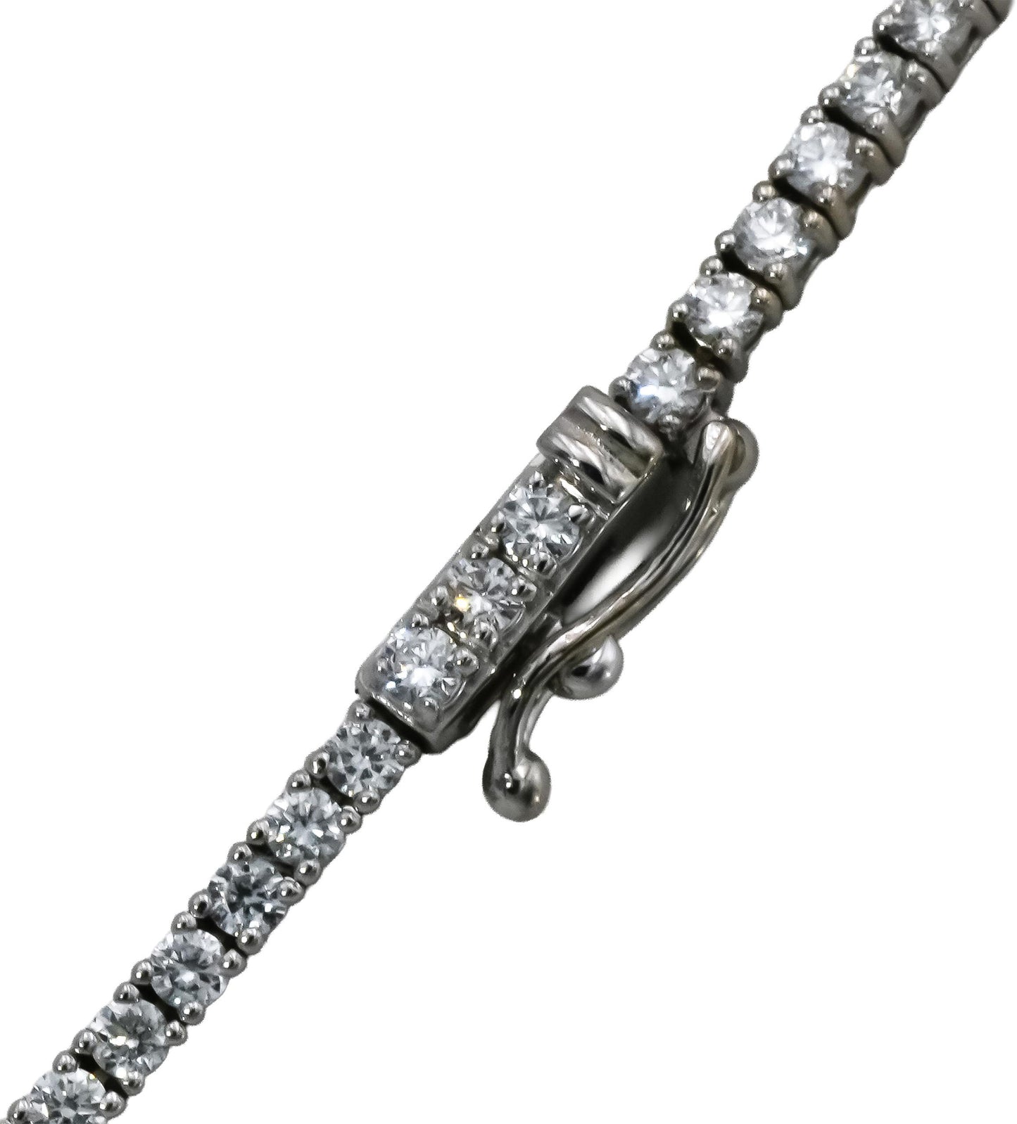 14k White Gold VS Round Natural Diamond Tennis Necklace 5.44CT
