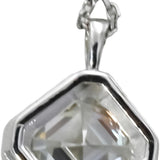 18k White Gold Lab-Grown Asscher Cut Diamond Solitaire Pendant Necklace 3.05CT