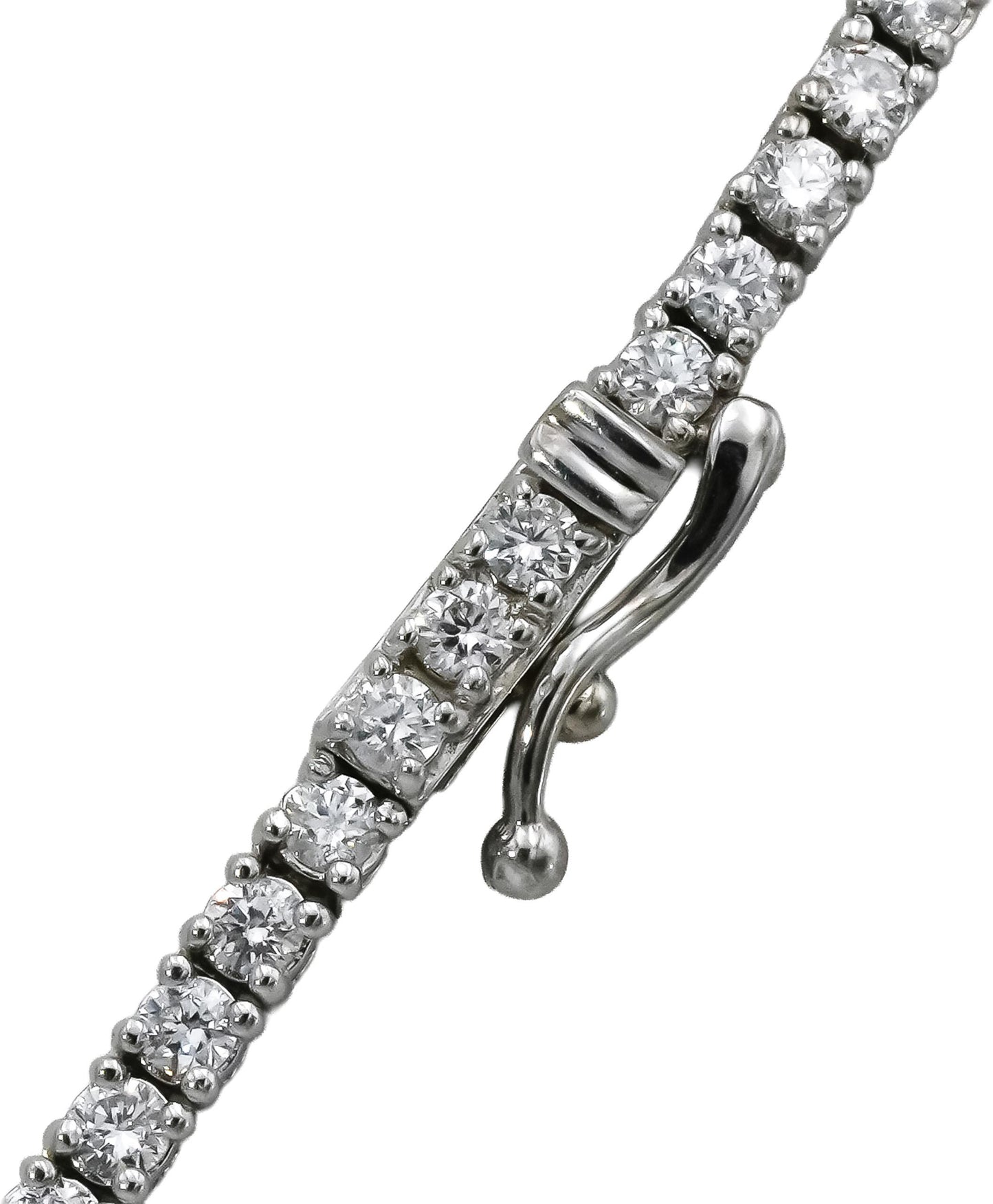 14k White Gold VS Round Natural Diamond Tennis Necklace 5.15CT