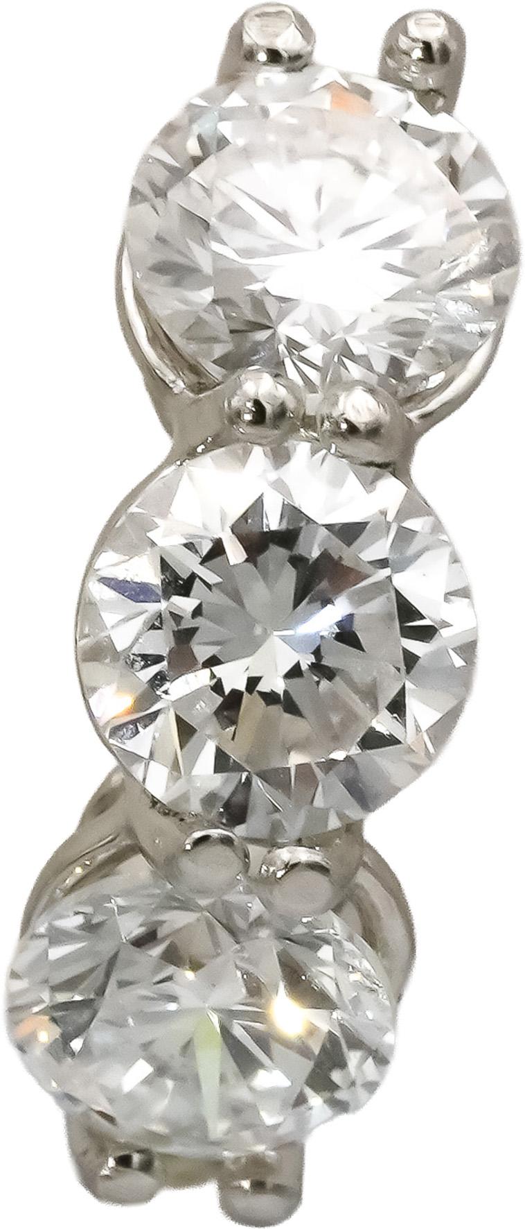 Platinum VS Round Lab-Grown Diamond Huggie Earrings 3.12CT