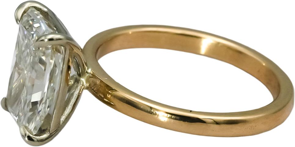 IGI 14k Yellow Gold VS1/G Radiant Lab-Grown Diamond Ring 2.96CT Size 5.75