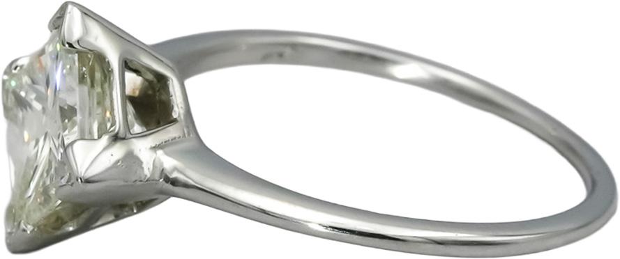 18k White Gold VS Princess Cut Natural Diamond Solitaire Ring 2.59CT Size 9.25