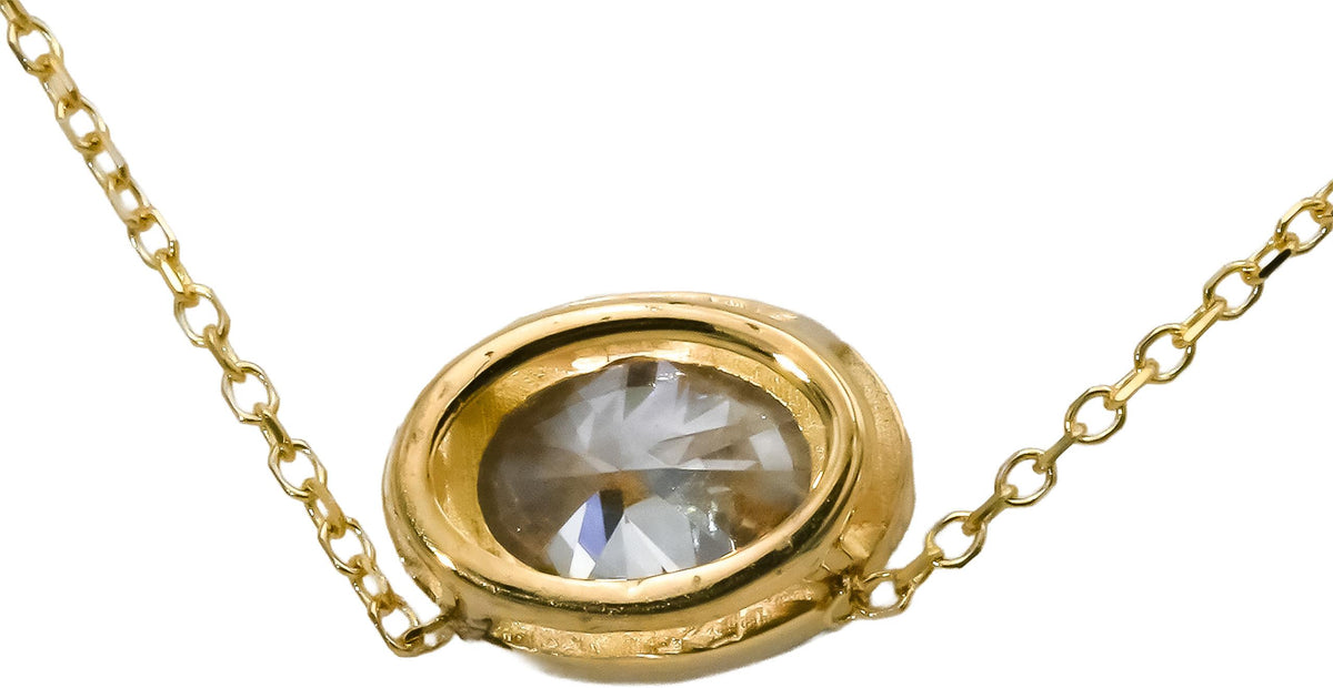 14k Yellow Gold VS Oval Cut Lab-Grown Diamond Solitaire Pendant Necklace 0.98CT